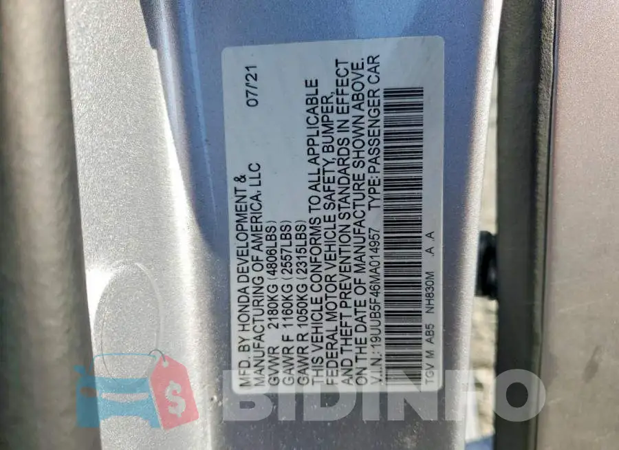 19UUB5F46MA014957 Photo# 12