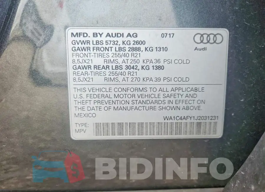 WA1C4AFY1J2031231 Photo# 13