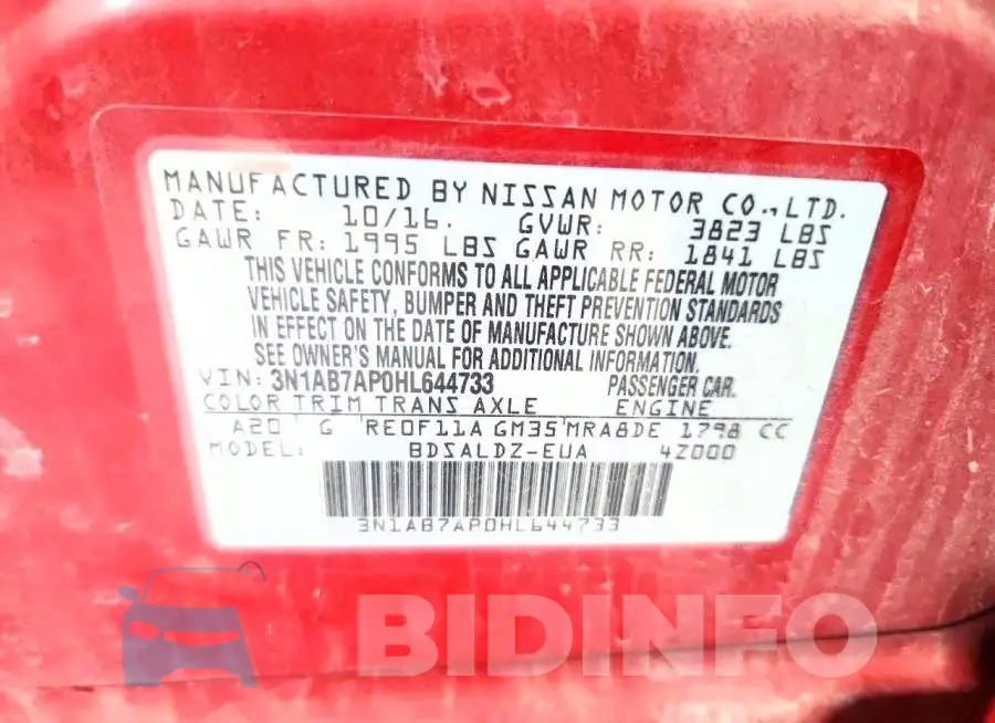 3N1AB7AP0HL644733 Photo# 12