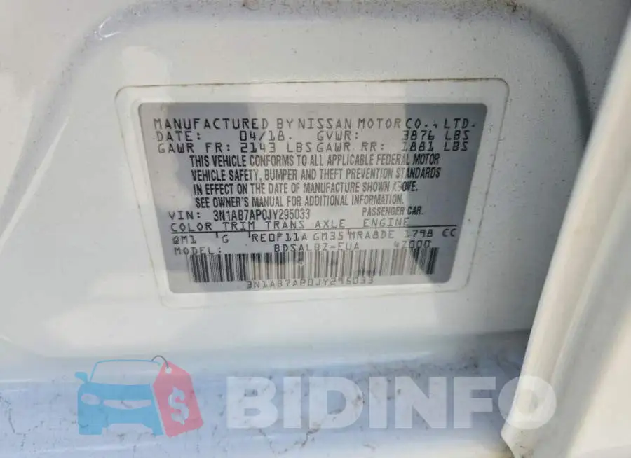 3N1AB7AP0JY295033 Photo# 12