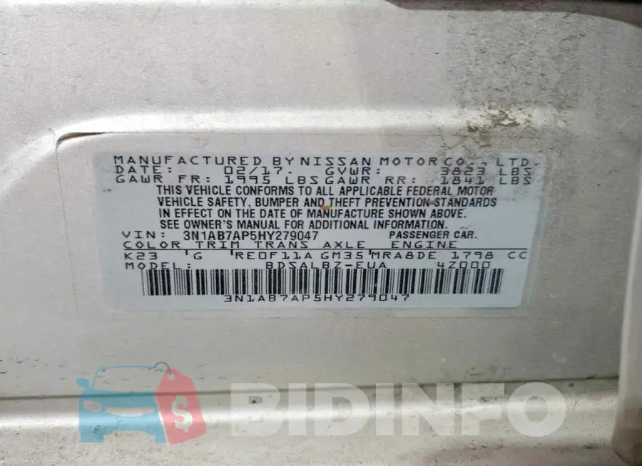 3N1AB7AP5HY279047 Photo# 12