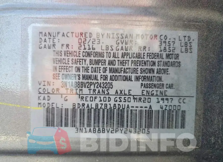 3N1AB8BV2PY243205 Photo# 12