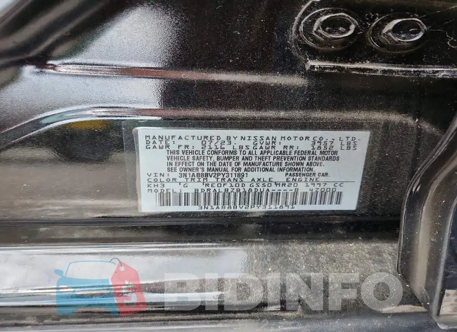 3N1AB8BV2PY311891 Photo# 12