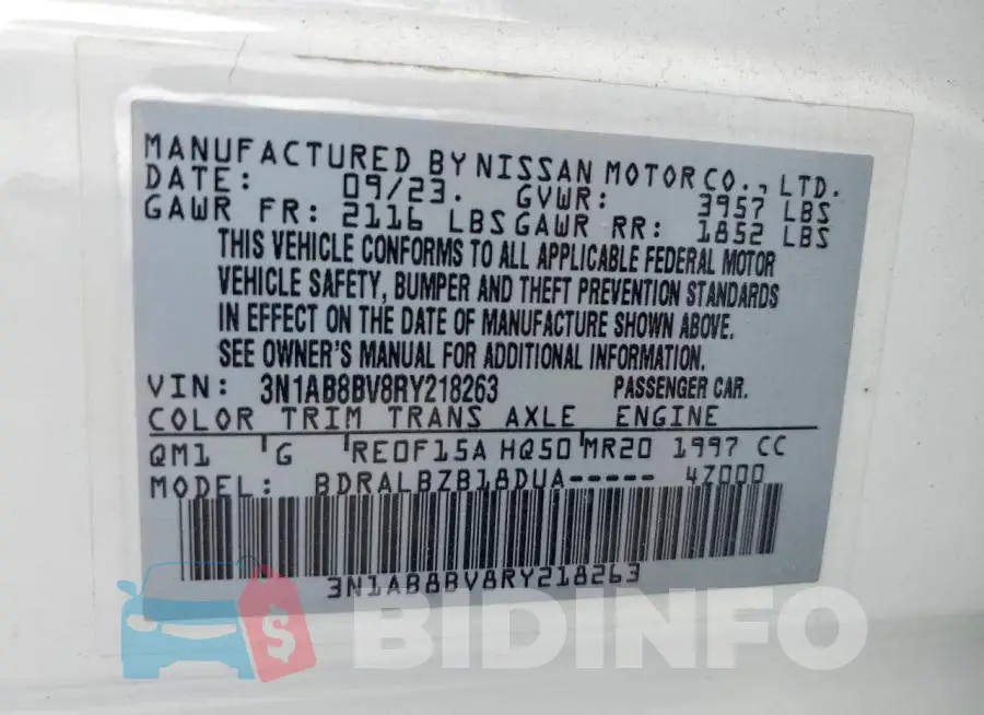 3N1AB8BV8RY218263 Photo# 12