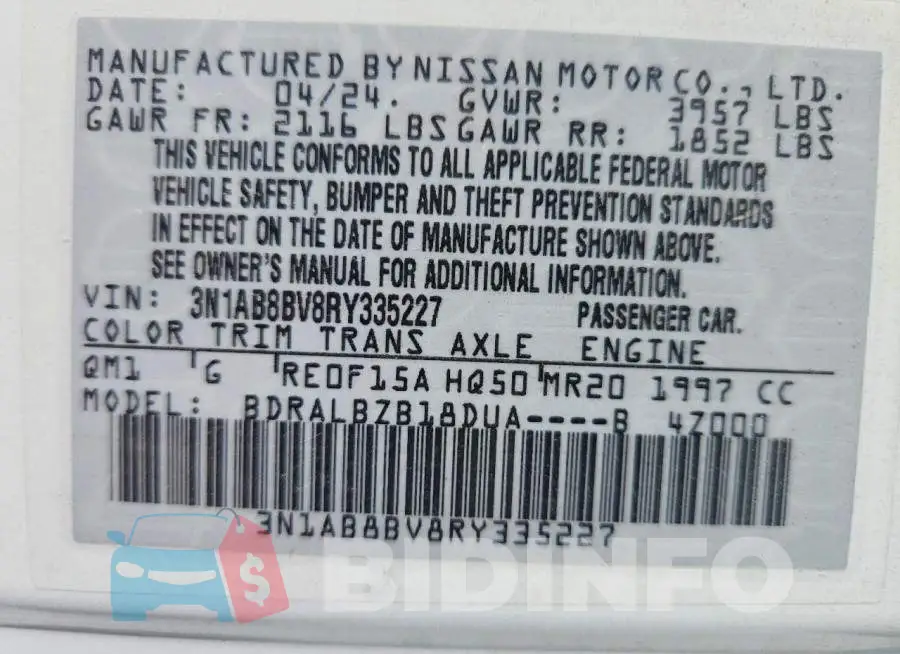3N1AB8BV8RY335227 Photo# 12
