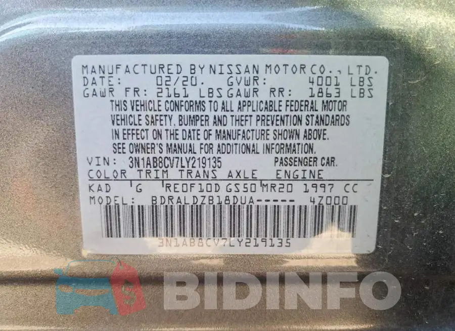3N1AB8CV7LY219135 Photo# 12