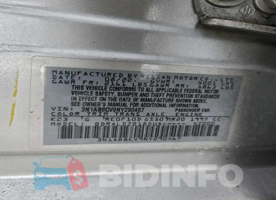 3N1AB8CV9NY290467 Photo# 12