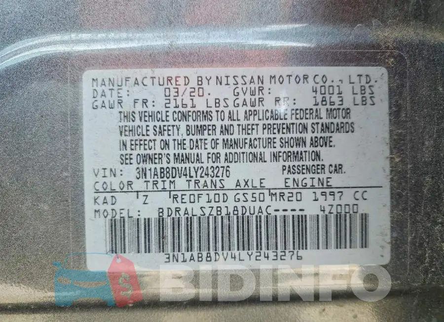 3N1AB8DV4LY243276 Photo# 14