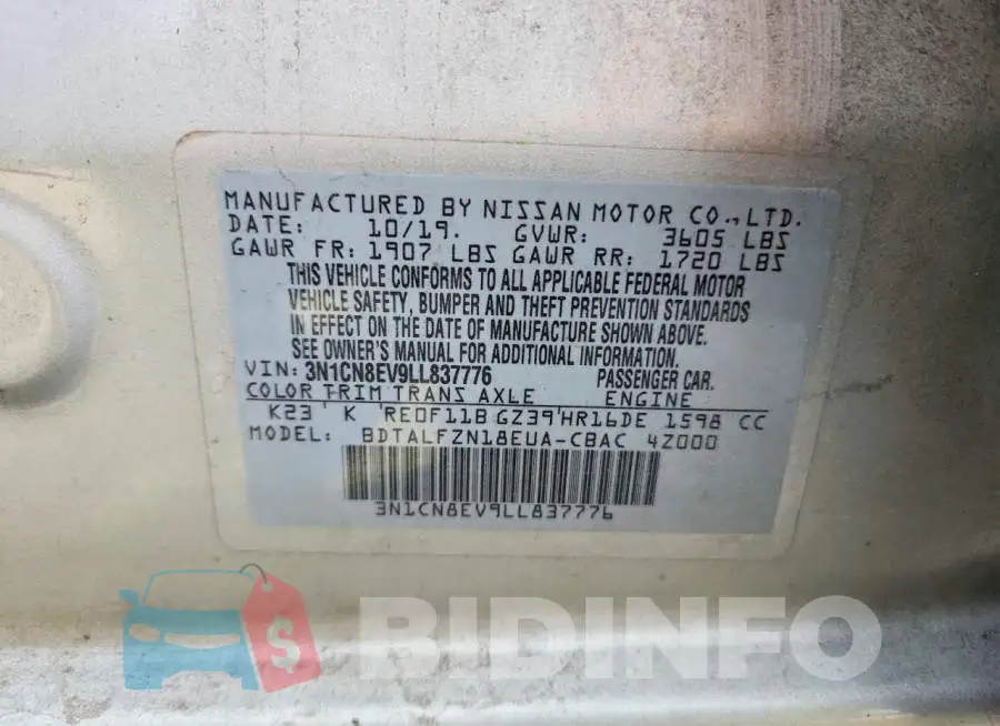 3N1CN8EV9LL837776 Photo# 12