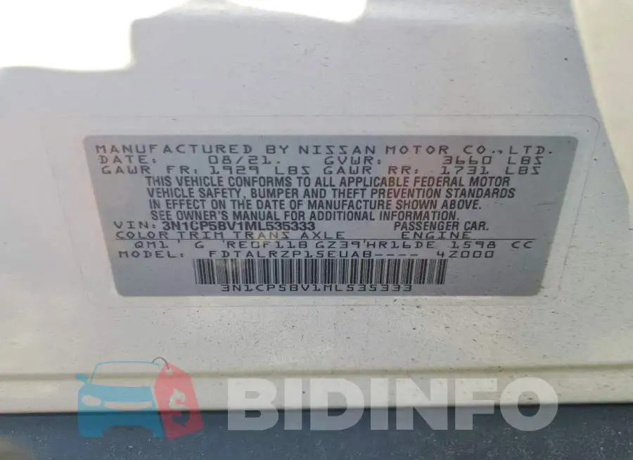 3N1CP5BV1ML535333 Photo# 13