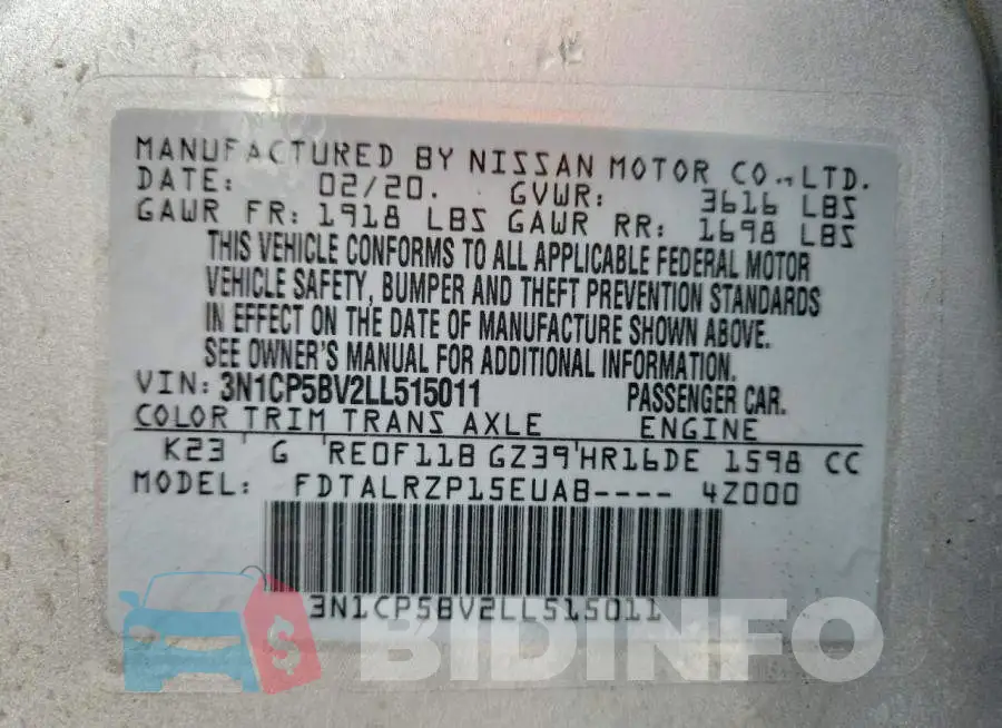 3N1CP5BV2LL515011 Photo# 13