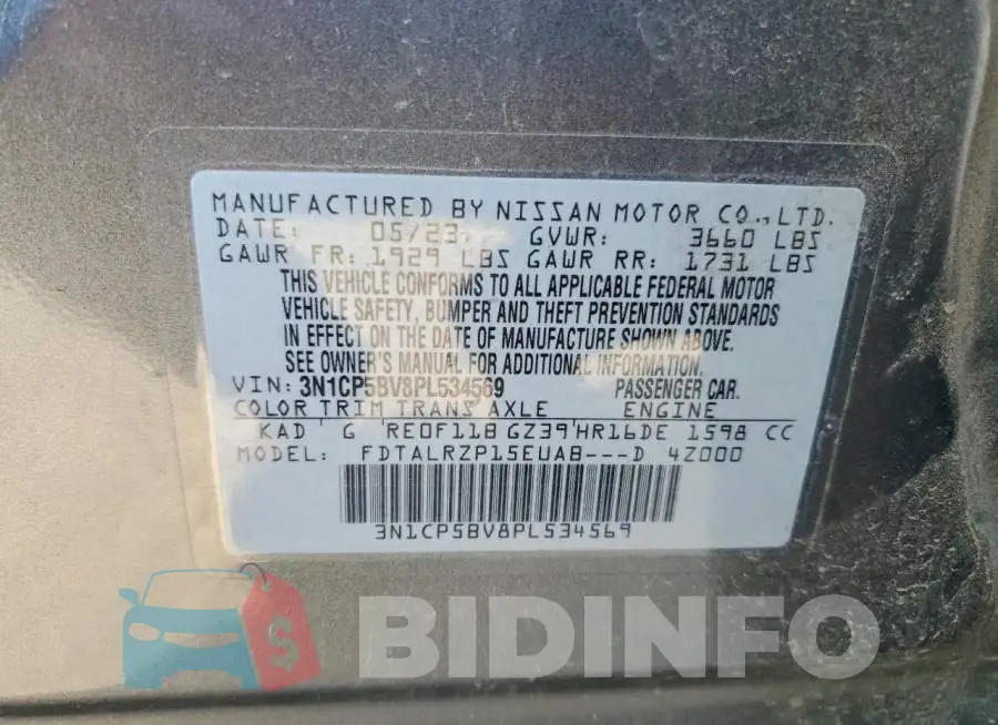 3N1CP5BV8PL534569 Photo# 13