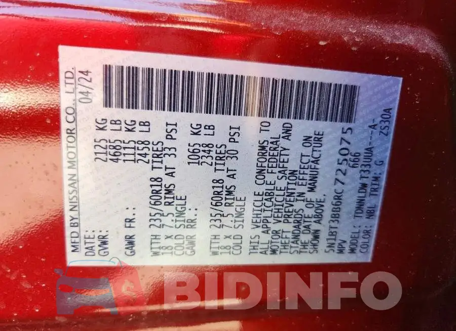 5N1BT3BB6RC725075 Photo# 13