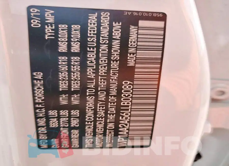 WP1AA2A56LLB03089 Photo# 13