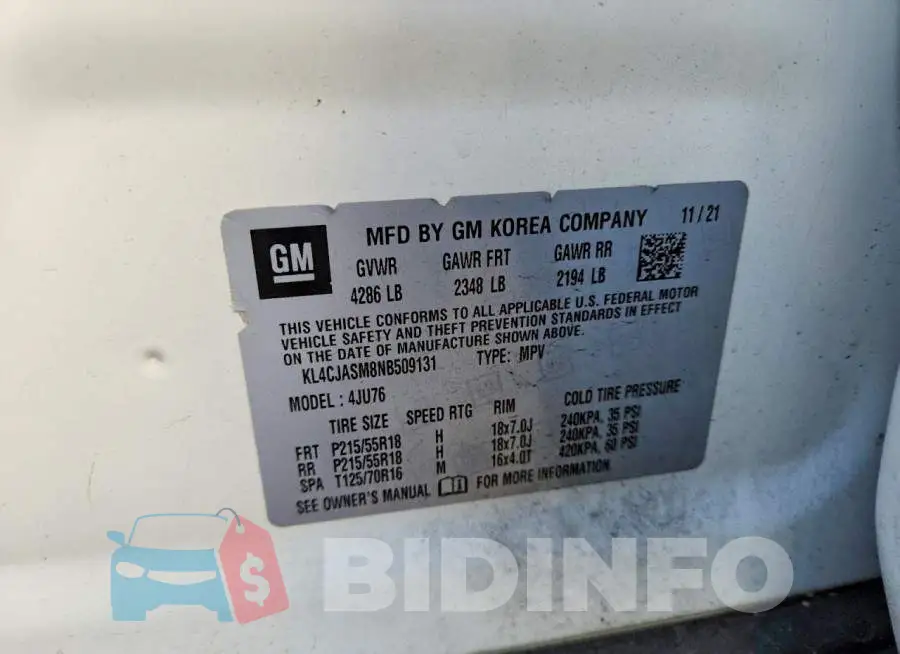 KL4CJASM8NB509131 Photo# 13