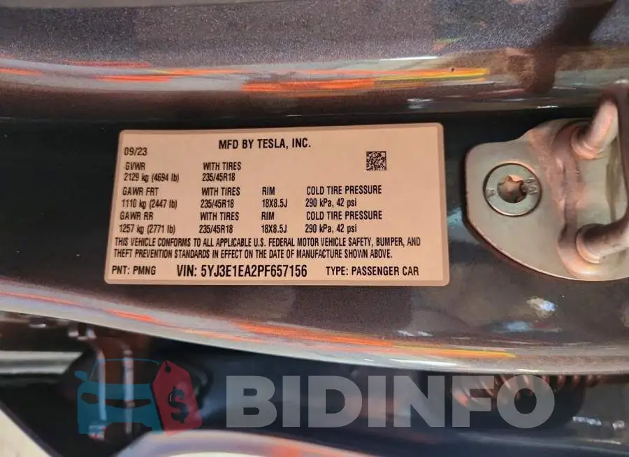 5YJ3E1EA2PF657156 Photo# 13