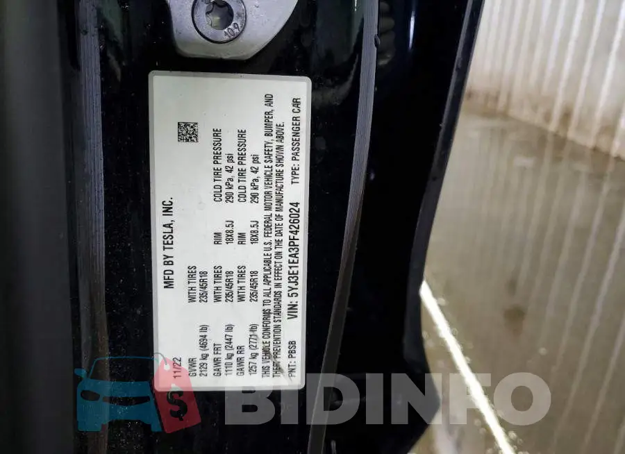 5YJ3E1EA3PF426024 Photo# 12