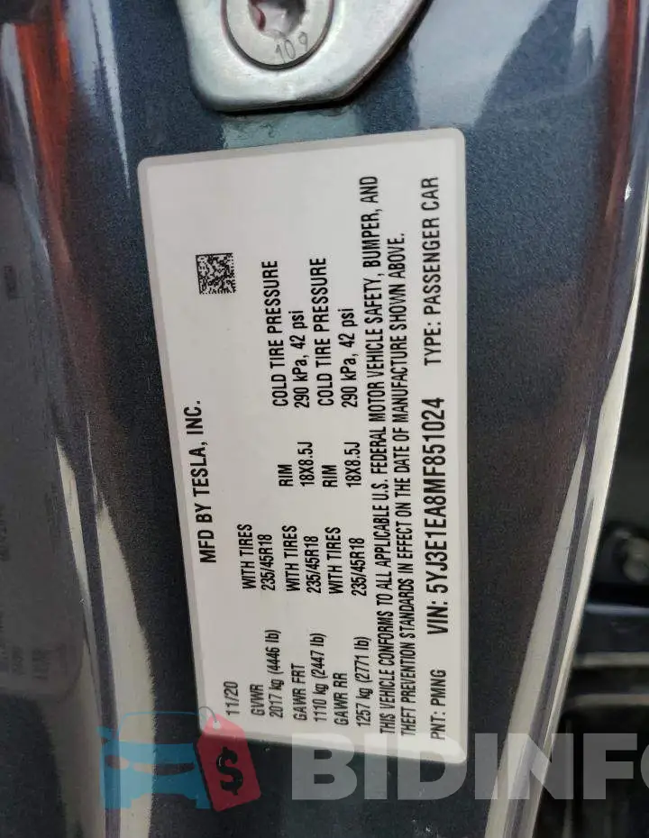 5YJ3E1EA8MF851024 Photo# 12
