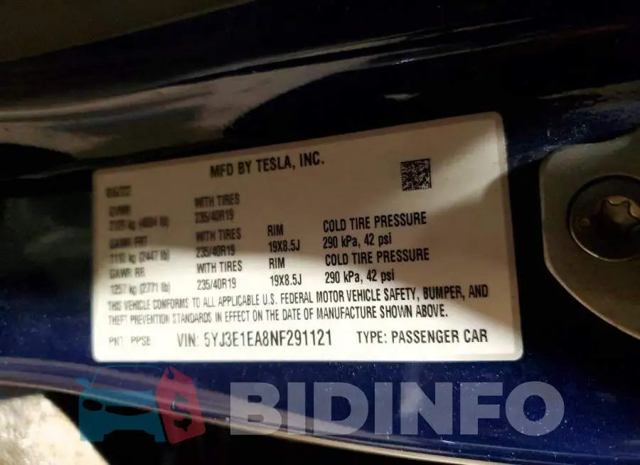 5YJ3E1EA8NF291121 Photo# 12