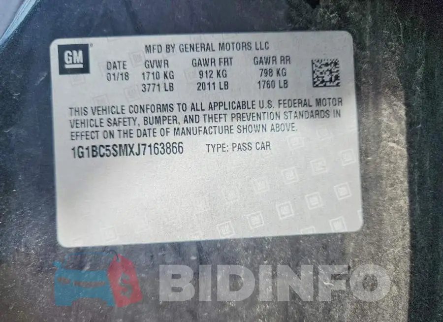 1G1BC5SMXJ7163866 Photo# 12
