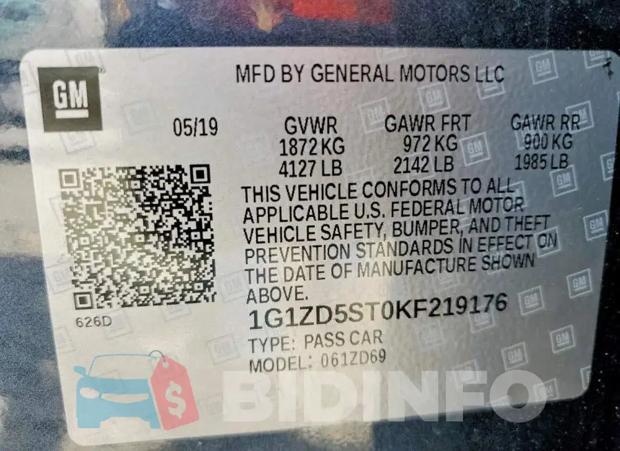 1G1ZD5ST0KF219176 Photo# 12