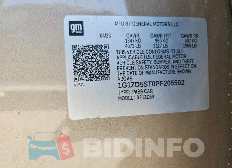 1G1ZD5ST0PF205592 Photo# 12