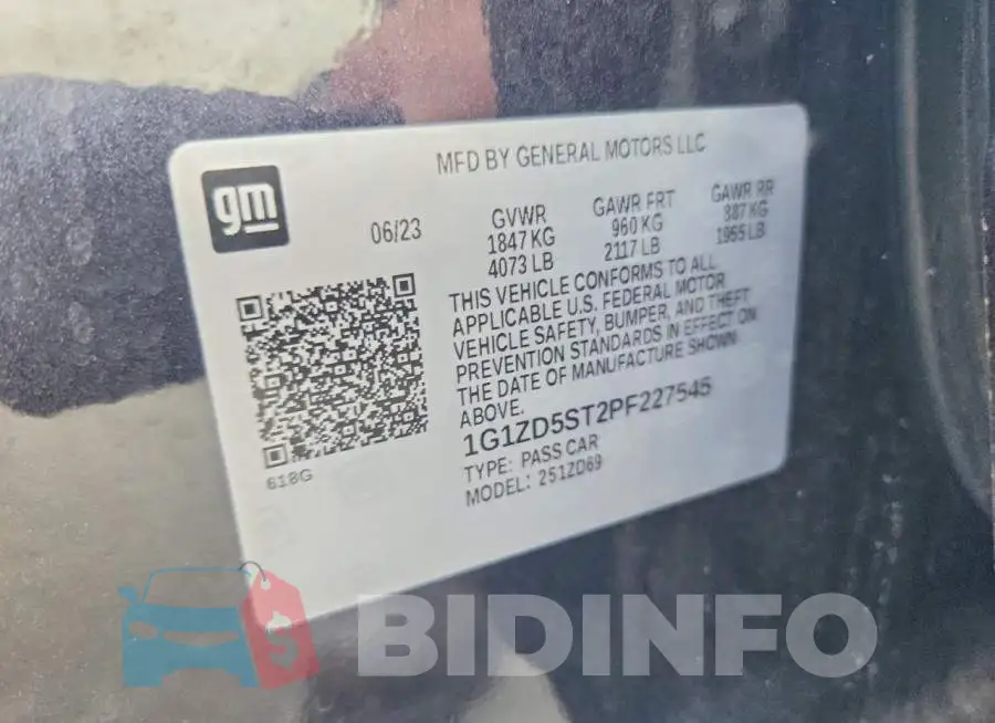 1G1ZD5ST2PF227545 Photo# 13