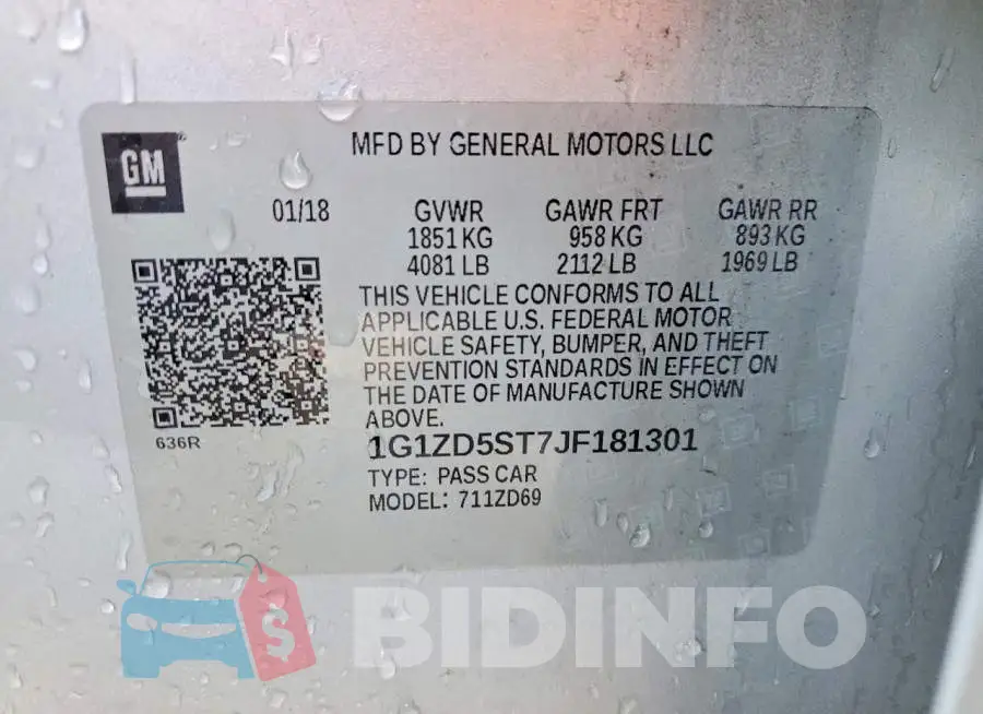 1G1ZD5ST7JF181301 Photo# 12