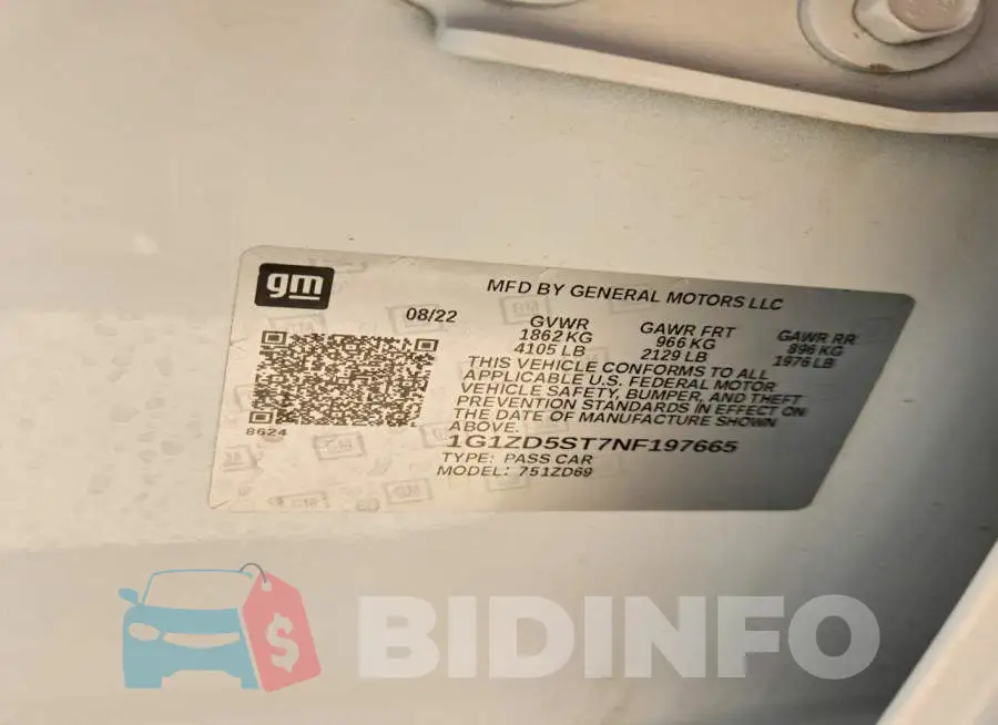 1G1ZD5ST7NF197665 Photo# 12