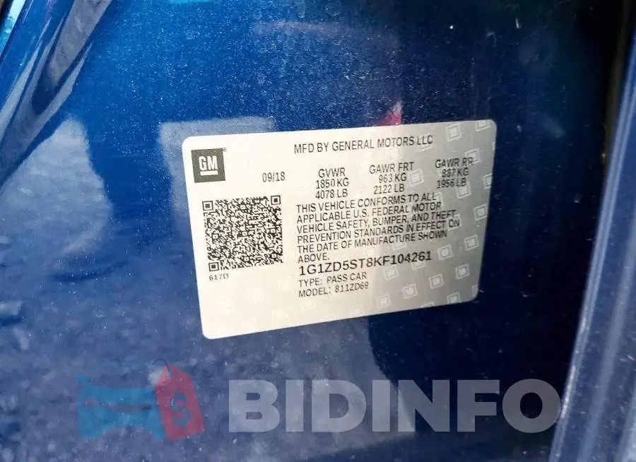 1G1ZD5ST8KF104261 Photo# 12