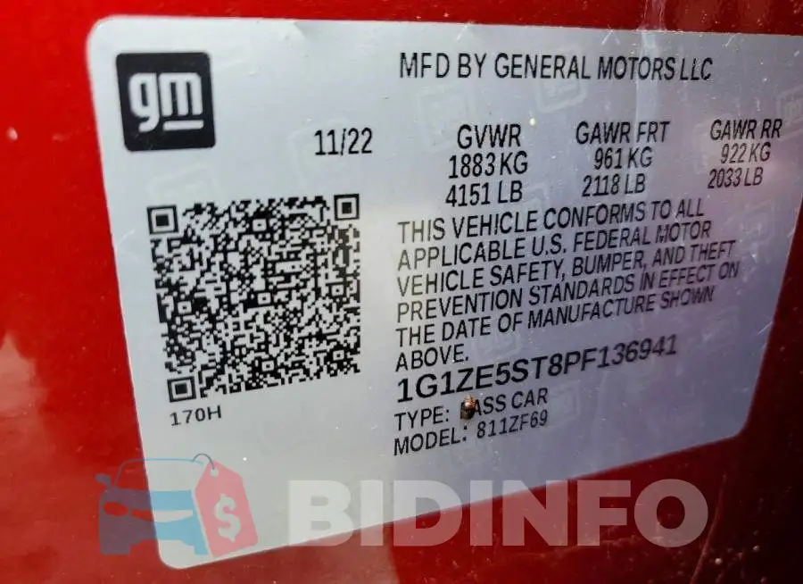 1G1ZE5ST8PF136941 Photo# 12