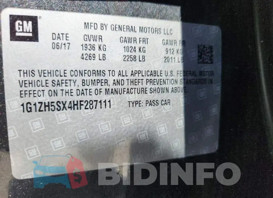 1G1ZH5SX4HF287111 Photo# 12