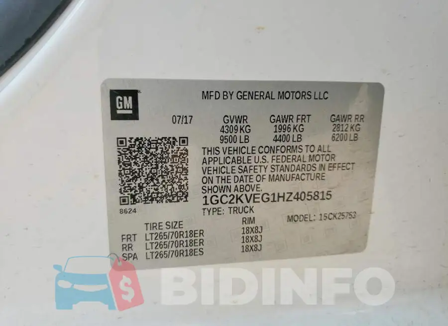 1GC2KVEG1HZ405815 Photo# 12