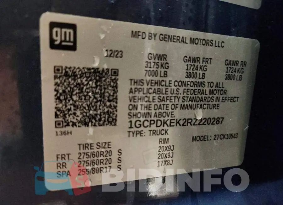 1GCPDKEK2RZ220287 Photo# 12