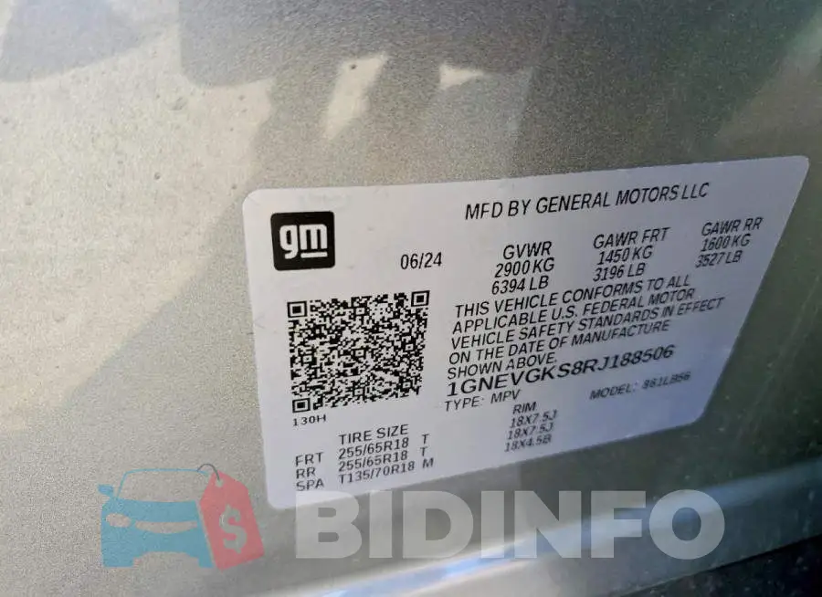 1GNEVGKS8RJ188506 Photo# 13