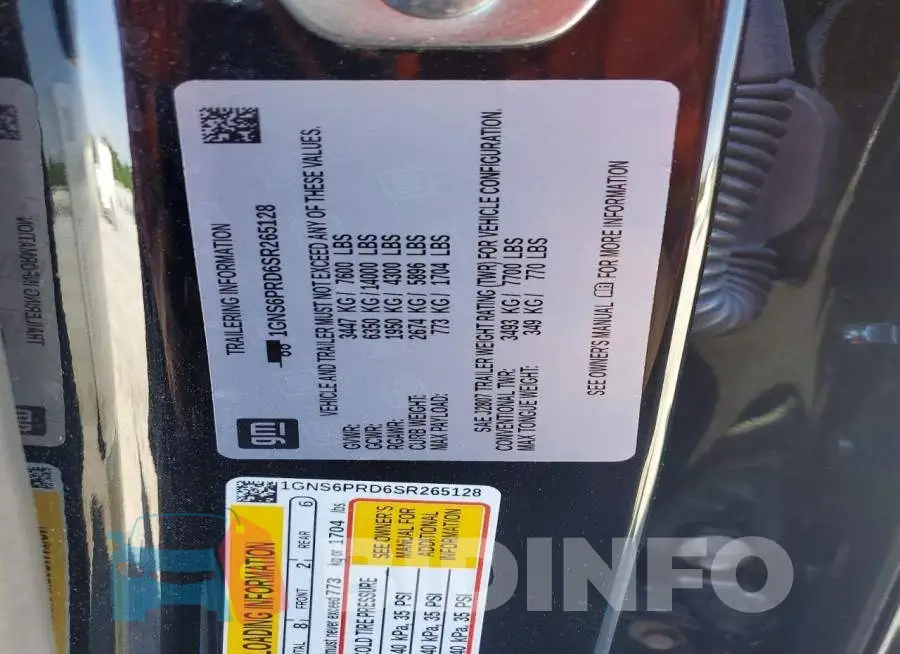 1GNS6PRD6SR265128 Photo# 13