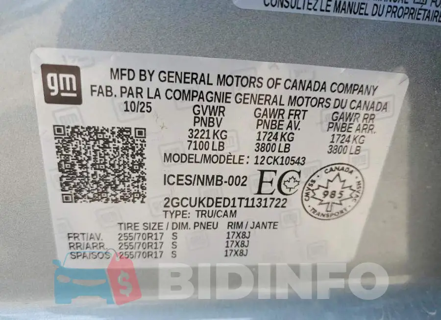 2GCUKDED1T1131722 Photo# 12