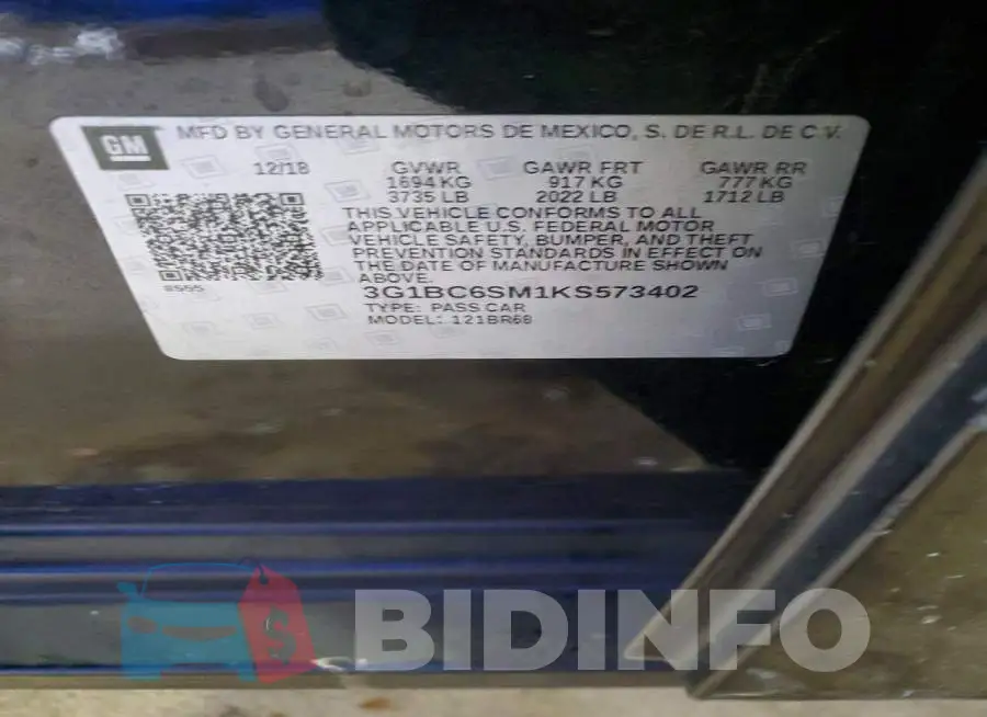 3G1BC6SM1KS573402 Photo# 12