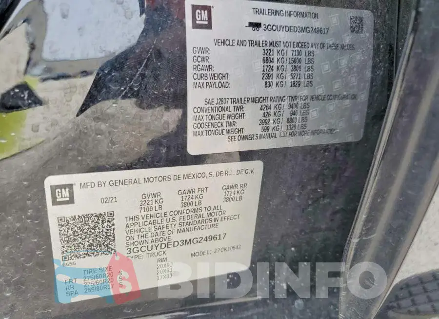 3GCUYDED3MG249617 Photo# 12