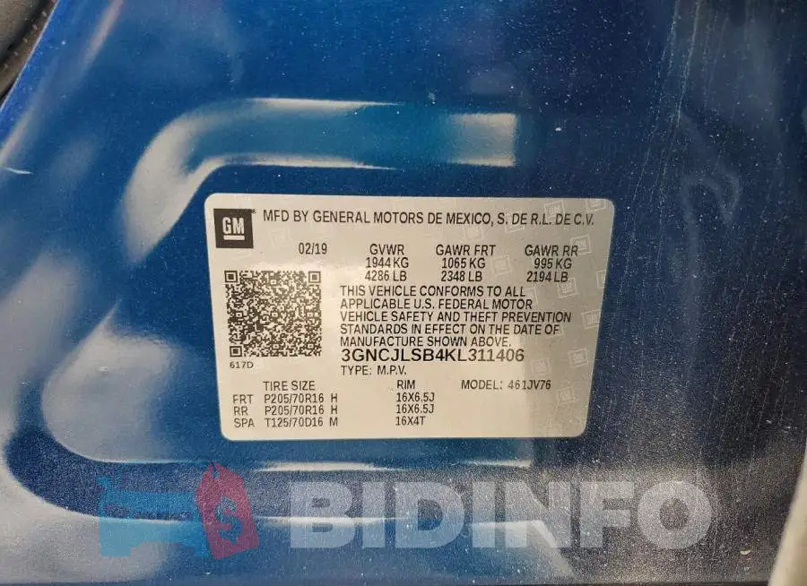 3GNCJLSB4KL311406 Photo# 13
