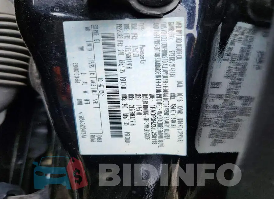 1FADP3H23JL258118 Photo# 12