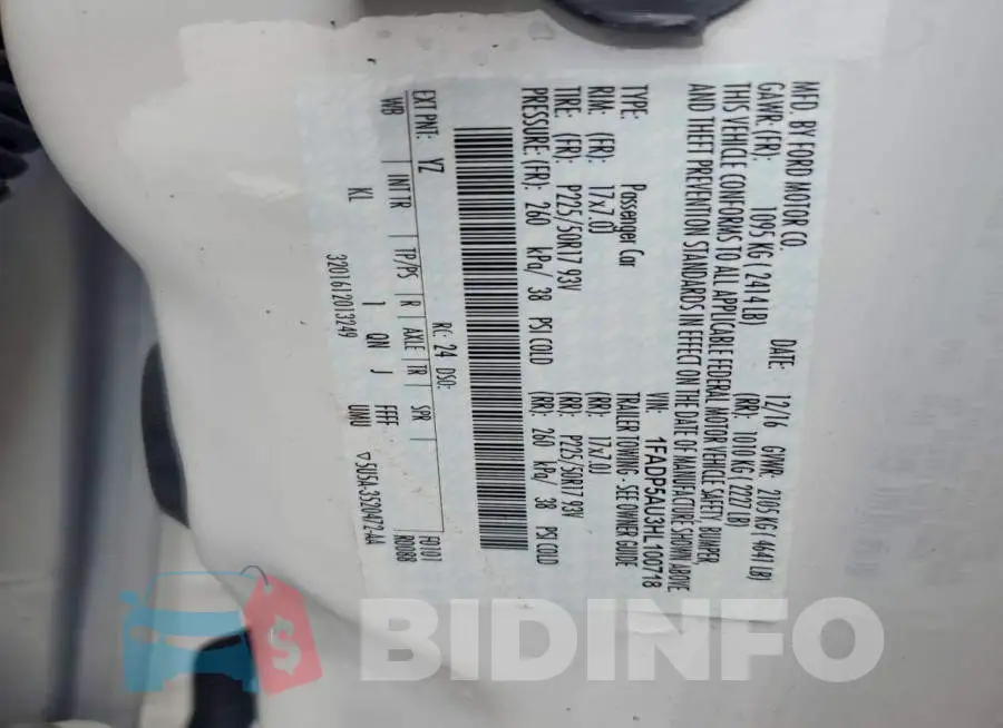 1FADP5AU3HL100718 Photo# 12