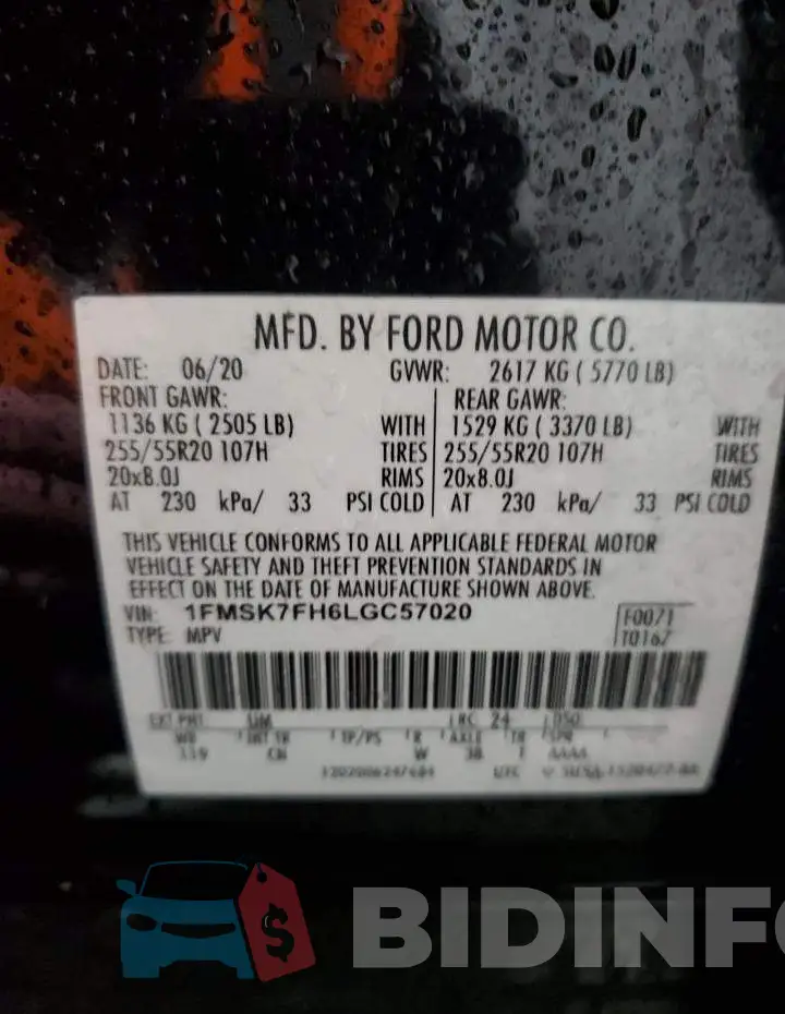1FMSK7FH6LGC57020 Photo# 13