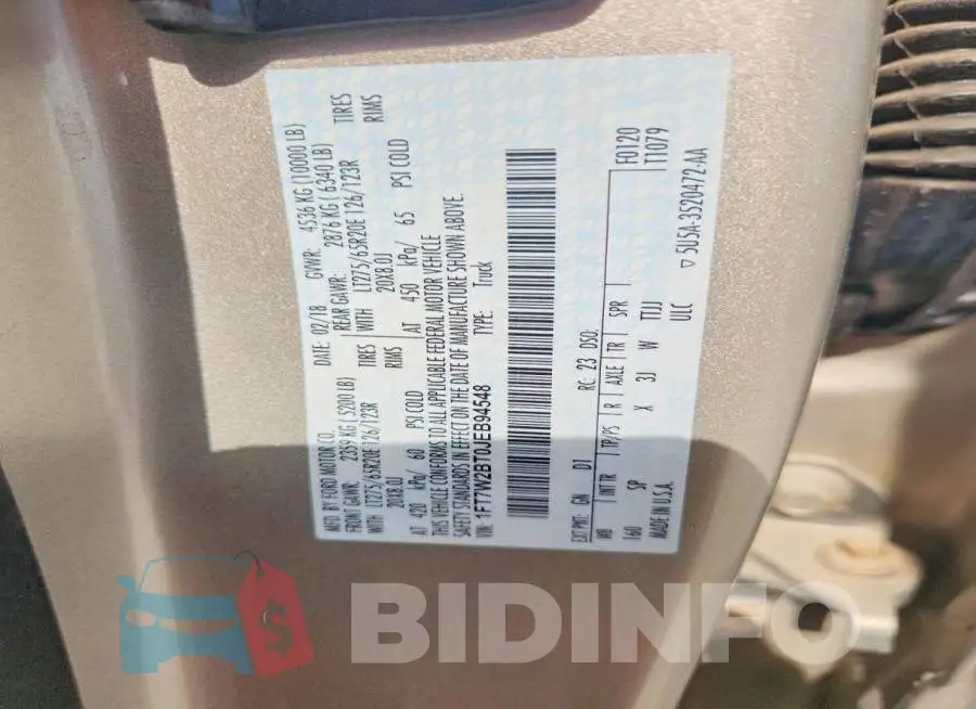 1FT7W2BT0JEB94548 Photo# 12