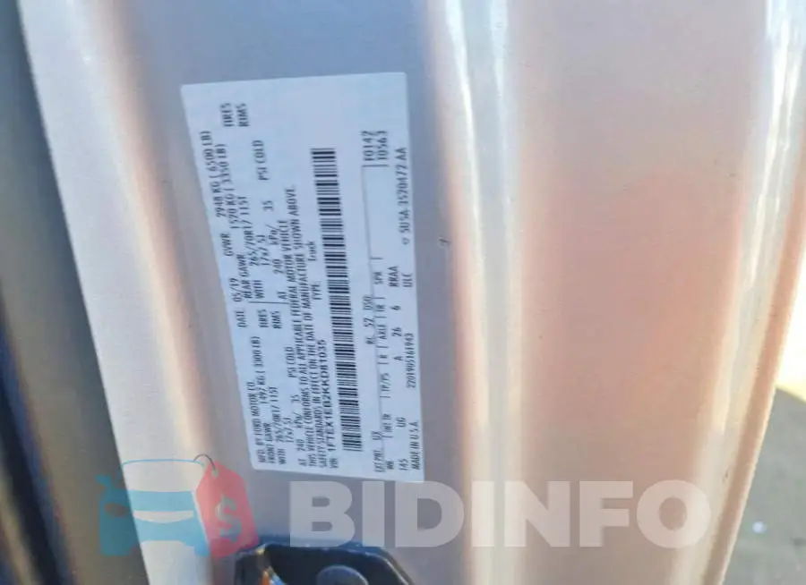1FTEX1EB2KKD81035 Photo# 12