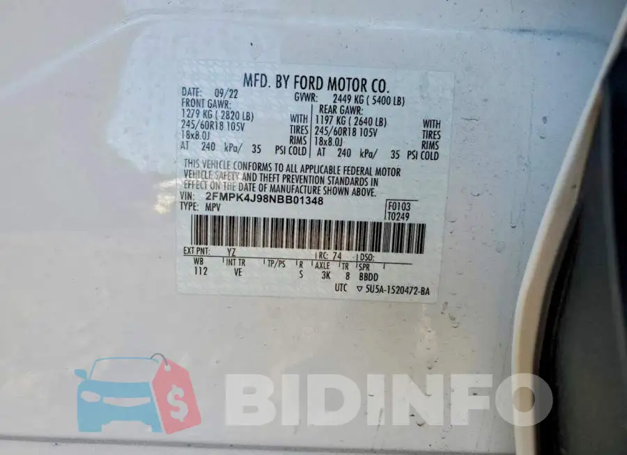 2FMPK4J98NBB01348 Photo# 13