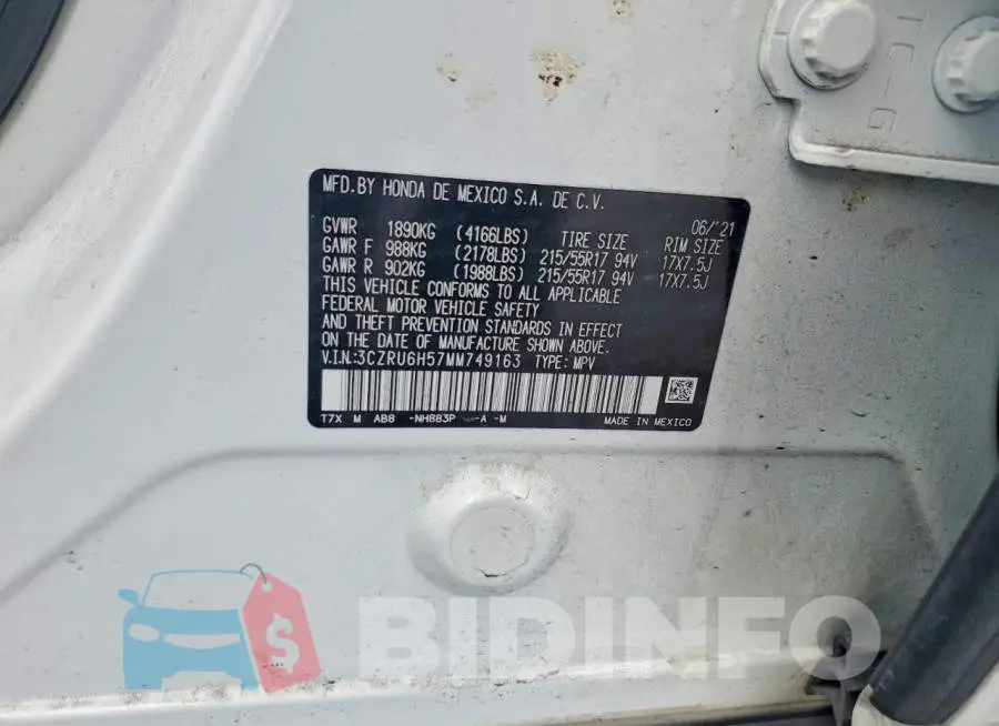 3CZRU6H57MM749163 Photo# 12
