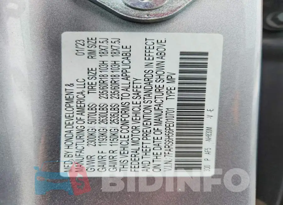 7FARS6H56PE010701 Photo# 13