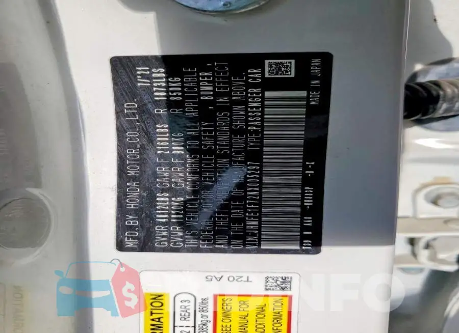 JHMFE1F72NX005297 Photo# 13