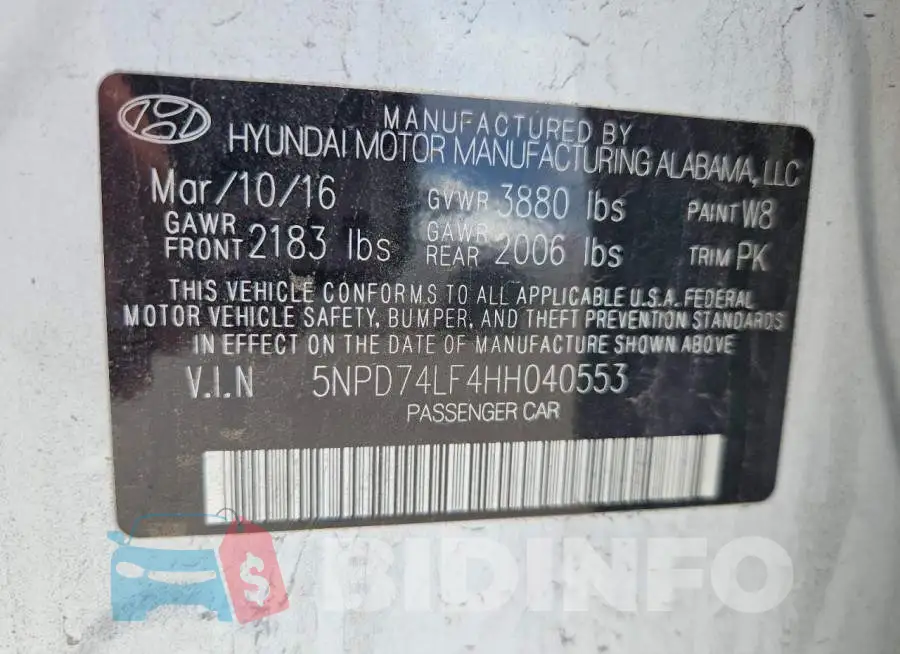 5NPD74LF4HH040553 Photo# 12